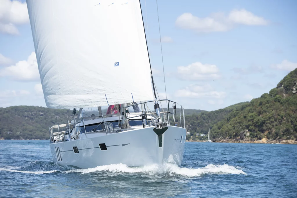 Luxury yacht charter Pegasus sailing upon Sydney waters.
