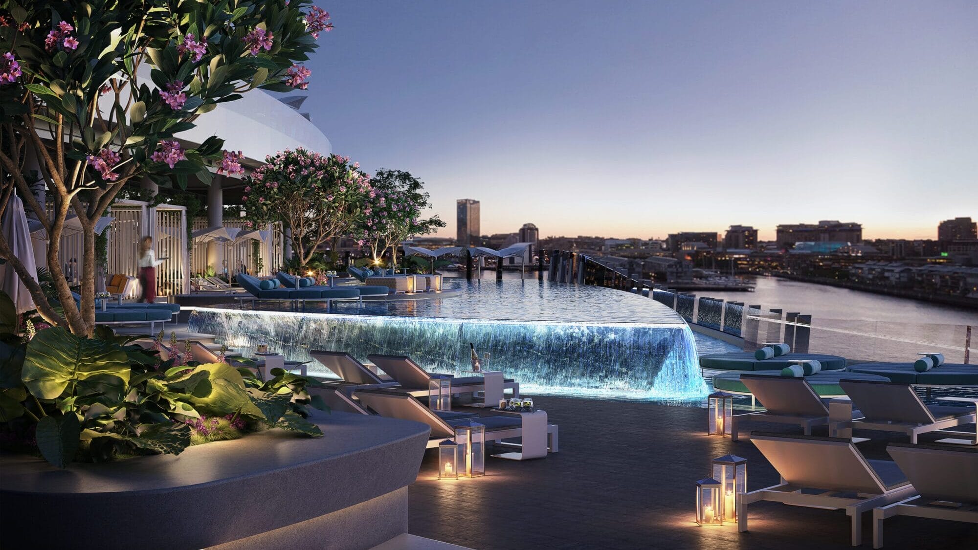 Crown Towers Sydney Level Three, Pool and Waterfall