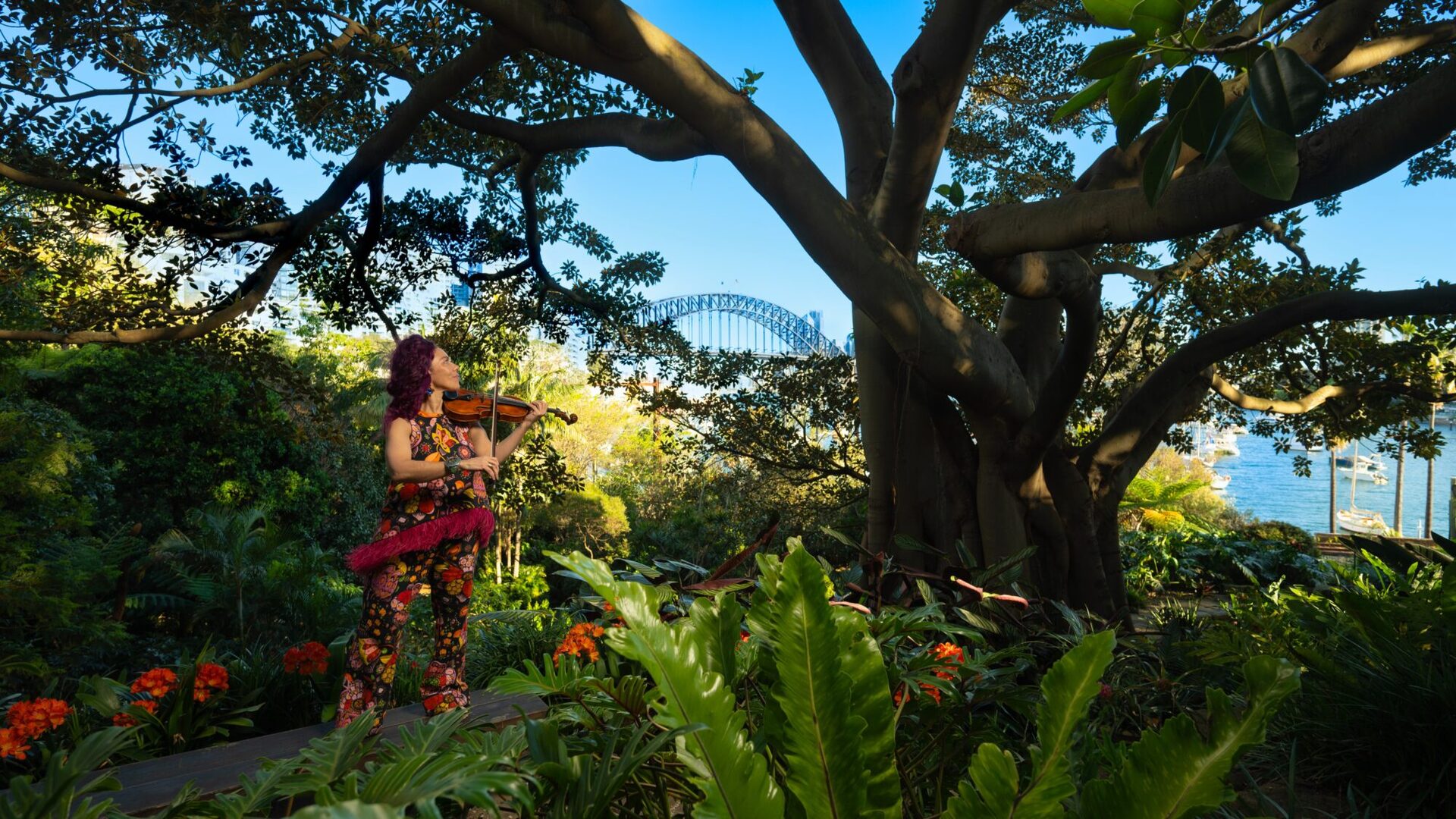 Sydney Festival Wendy Whiteley's Secret Garden with the Opera House in the background