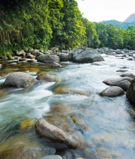 The Mossman River in Tropical North Queensland in motion