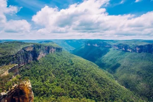 Aerial of the Blue Mountains landscape
